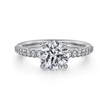 14KW Krete Diamond Round Engagement Ring w/ 0.21 ctw